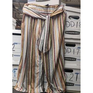 Robert Louis Women's Wide Leg Palazzo Blue & Beige Striped Pants Size XL